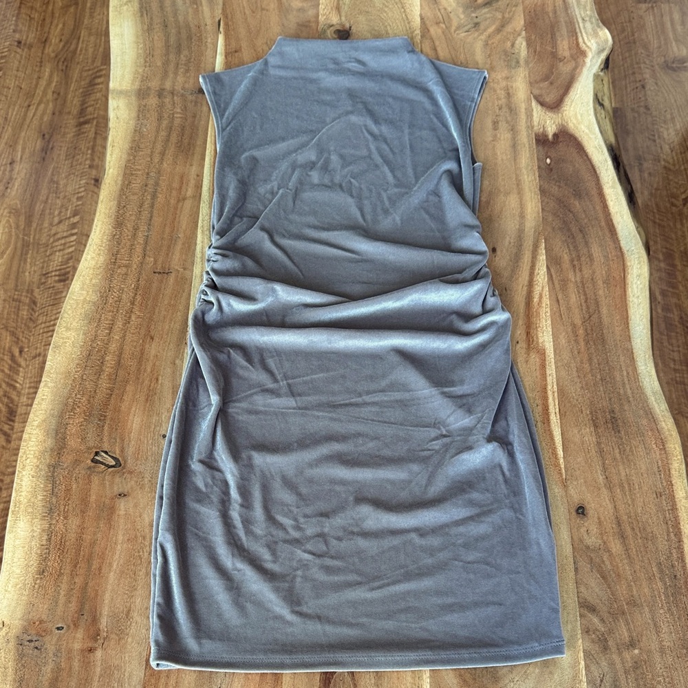 A New Day Soft Gray dress with side ruching